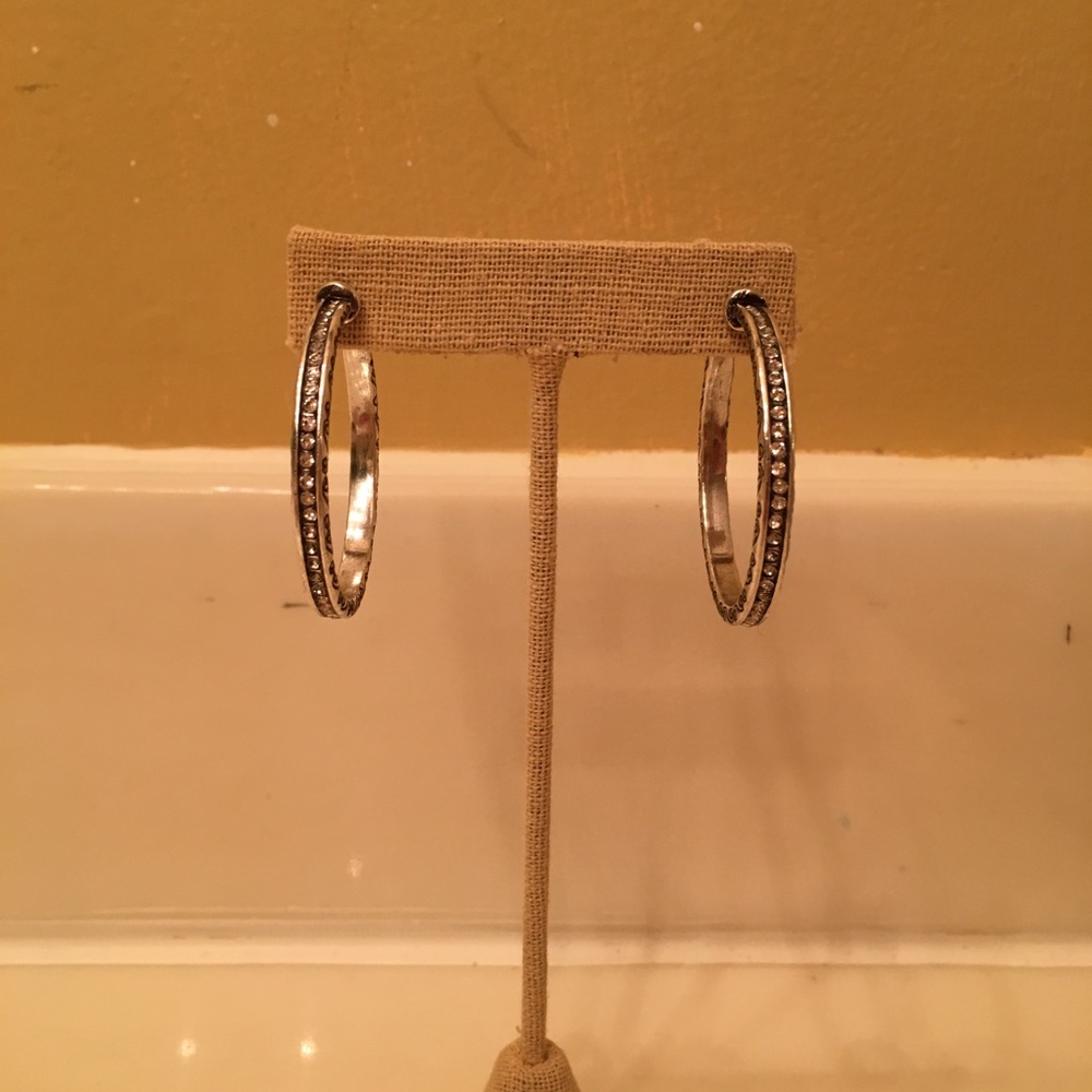 Brighton crystal diamond loop earrings